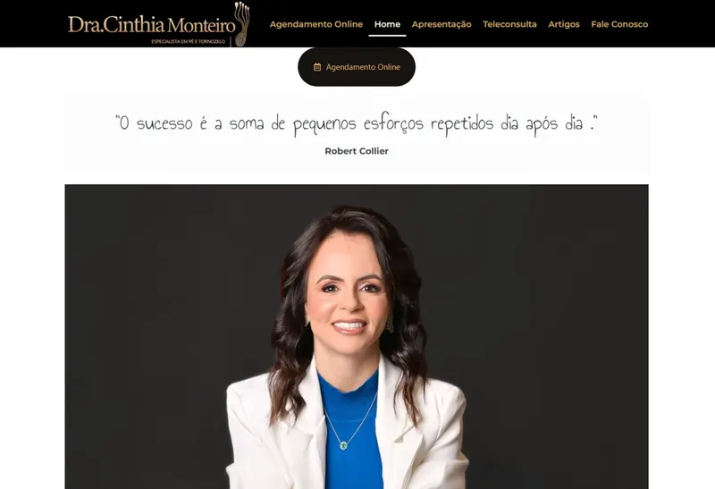 Desenvolvimento de Website - Dra. Cinthia Monteiro - Smartweb Tecnologia