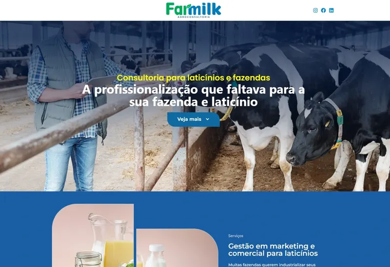 Desenvolvimento de Website - Farmilk - Smartweb Tecnologia