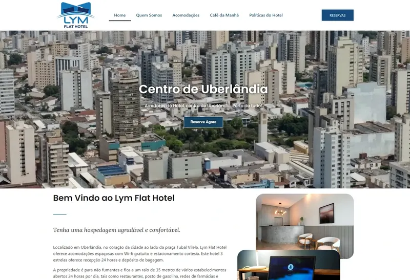 Desenvolvimento de Website - Lym Hotel - Smartweb Tecnologia