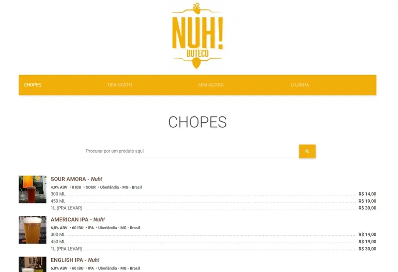 Desenvolvimento de Website - Nuh Beer - Smartweb Tecnologia