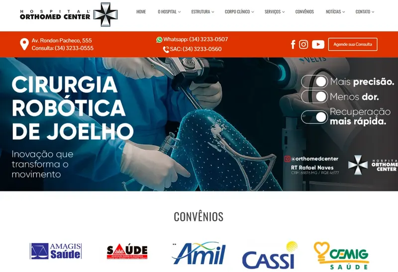 Desenvolvimento de Website - Orthomed Center - Smartweb Tecnologia
