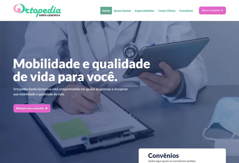 Desenvolvimento de Website - Ortopedia Santa Genoveva - Smartweb Tecnologia
